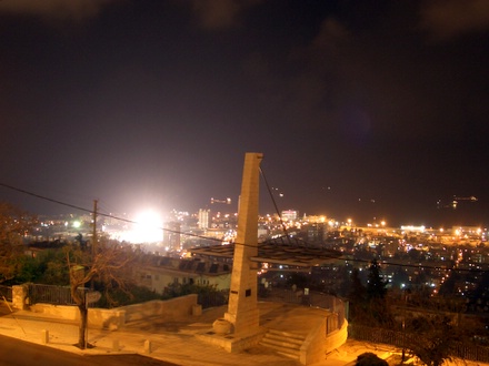 Looking out, at the Soccer stadium