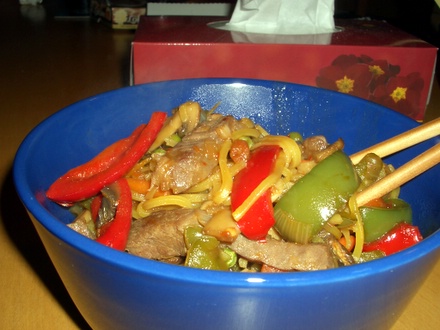 Stir fry in bowl