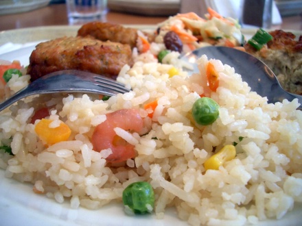 Mixed rice and chicken